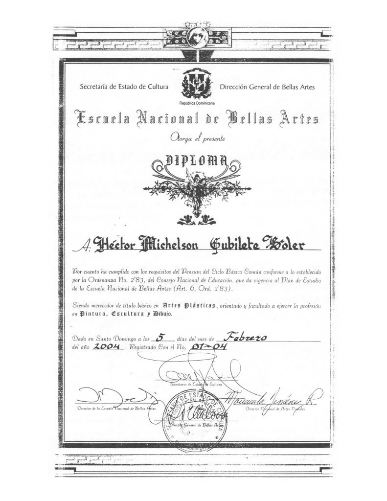 ATTESTATO_ESCUELA NACIONAL DE BELLAS ARTES_MICHELSON